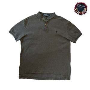 Vintage Polo by Ralph Lauren Grey Short Sleeve Pique Polo Shirt Medium